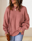 Crew Neck Long Sleeve Loose Sweater
