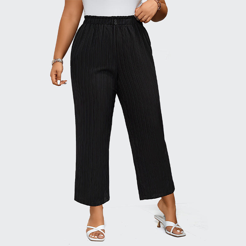 Comfortable High Waist Striped Pants