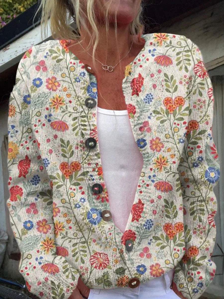 Casual Women’s Cardigan with Digital Print