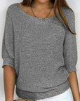 Relaxed Ribbed Knit Lounge Top