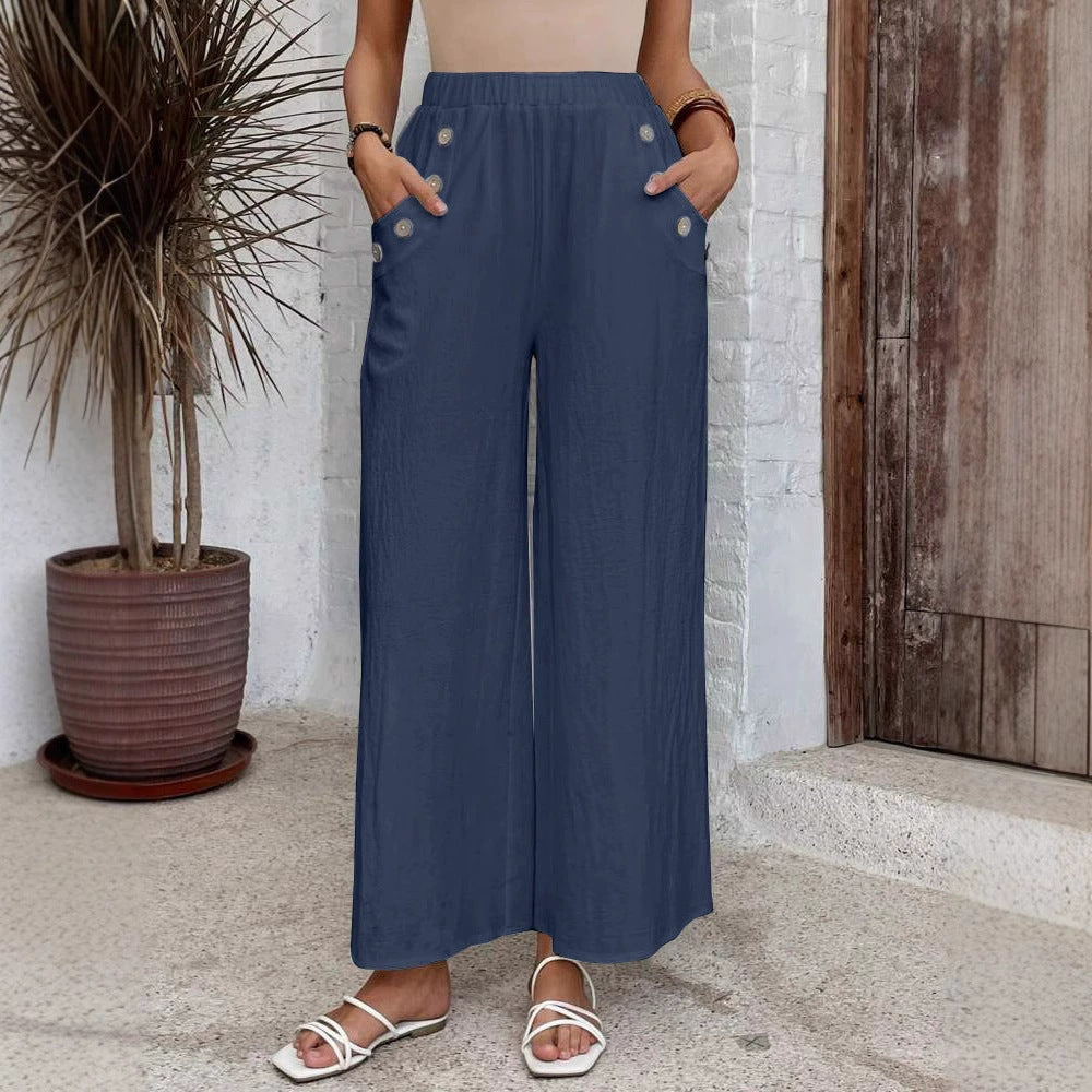 Elastic Waist Loose Casual Trousers