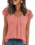 Hollow Sleeve Round Neck Top