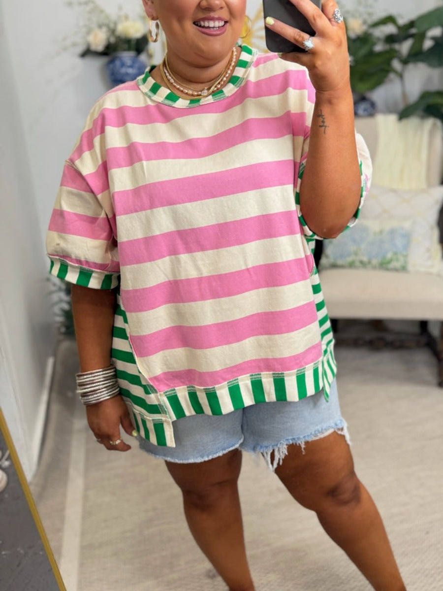 Soft Everyday Stripe Top – Flattering Fit for Casual Office Days and Relaxed Weekend Outfits