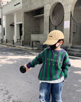 Stripe Fashion Knitted Top Sweater