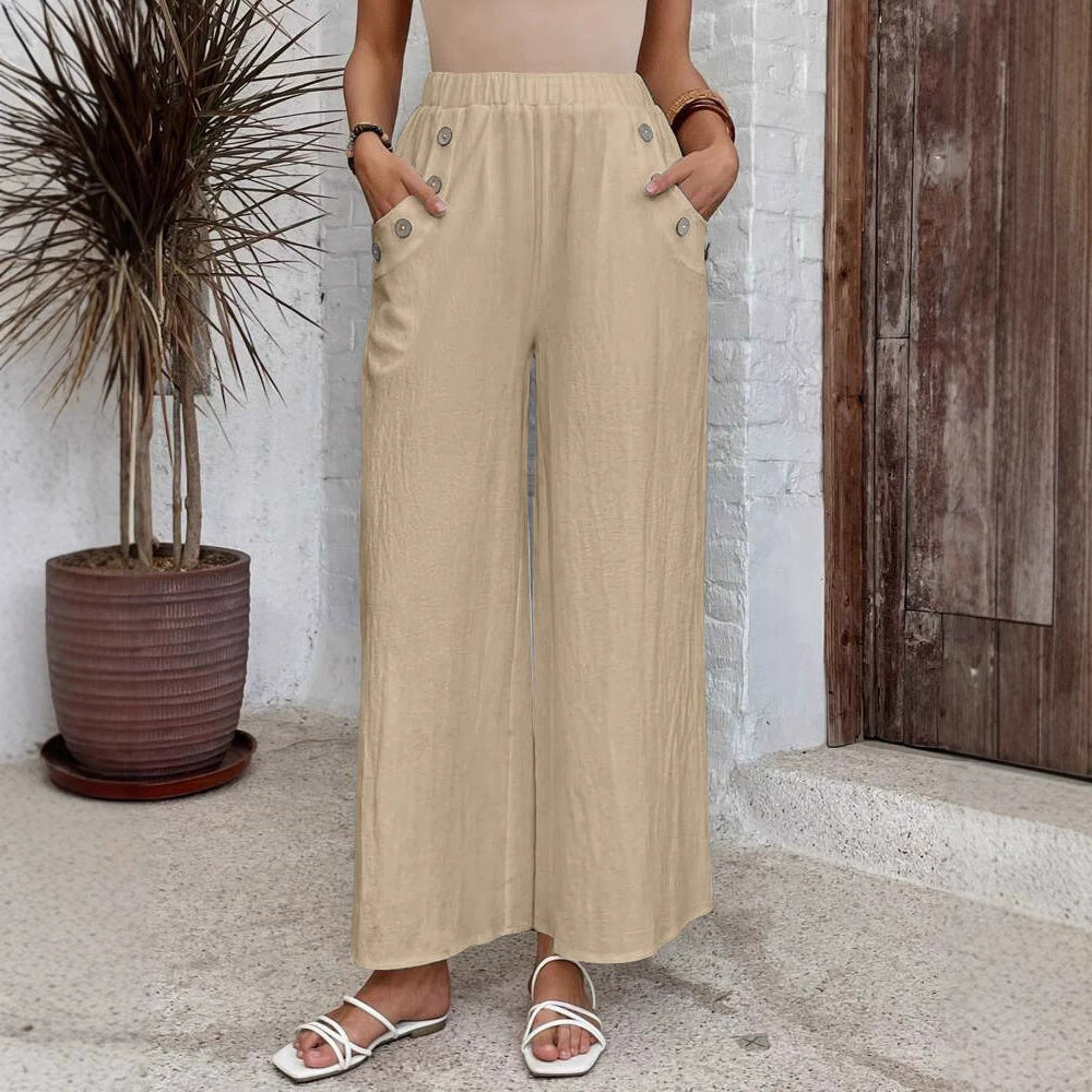 Elastic Waist Loose Casual Trousers