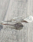 Delicate Silver Dandelion Drop Earrings