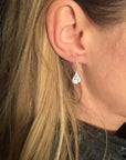 Delicate Silver Dandelion Drop Earrings