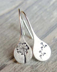 Elegant Silver Flower Drop Earrings