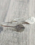 Elegant Silver Flower Drop Earrings