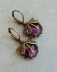 Unique Antique Gold Blue Crystal Earrings