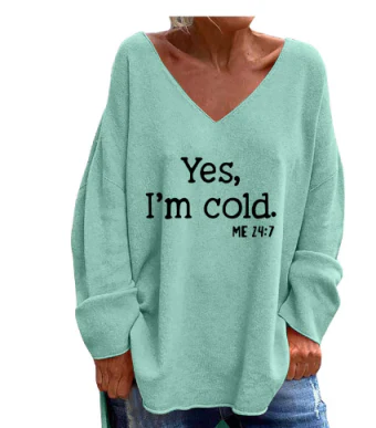 Women’s Plus Size V-Neck Knit Sweater