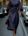 Rachel Lantern Sleeves Dress | Elegant Waist-Defining Belt 0