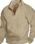 Ronan Mens Sweater | Soft Knit, Stand Collar with Button Detail 0