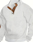 Ronan Mens Sweater | Soft Knit, Stand Collar with Button Detail 10