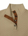 Ronan Mens Sweater | Soft Knit, Stand Collar with Button Detail 2