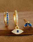 Sparkling Eye Earrings Trio with Zircon Shine