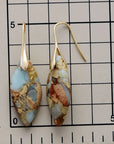 Earthy Jasper & Gold Teardrop Earrings