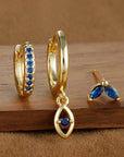 Sparkling Eye Earrings Trio with Zircon Shine