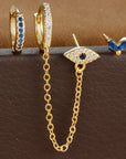 Sparkling Eye Earrings Trio with Zircon Shine