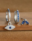 Sparkling Eye Earrings Trio with Zircon Shine