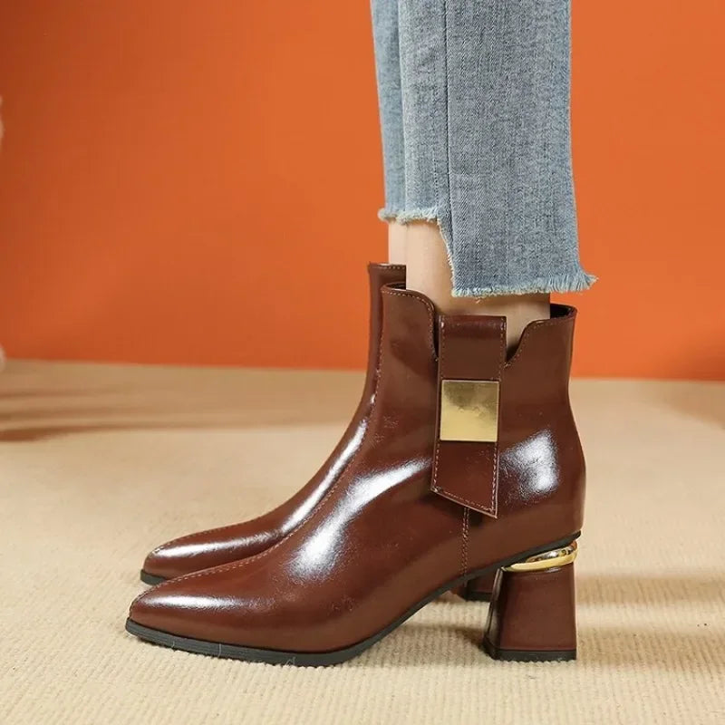 Sabrina | Golden Heeled Bootie