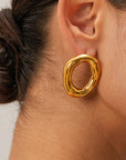 Minimalist Oval Stud Earrings