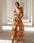 Elegant Backless Ruffles Maxi Dress