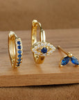 Sparkling Eye Earrings Trio with Zircon Shine