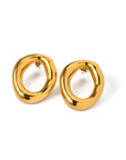 Minimalist Oval Stud Earrings