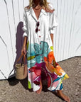 Tiered Boho Midi Dress with Floral Print