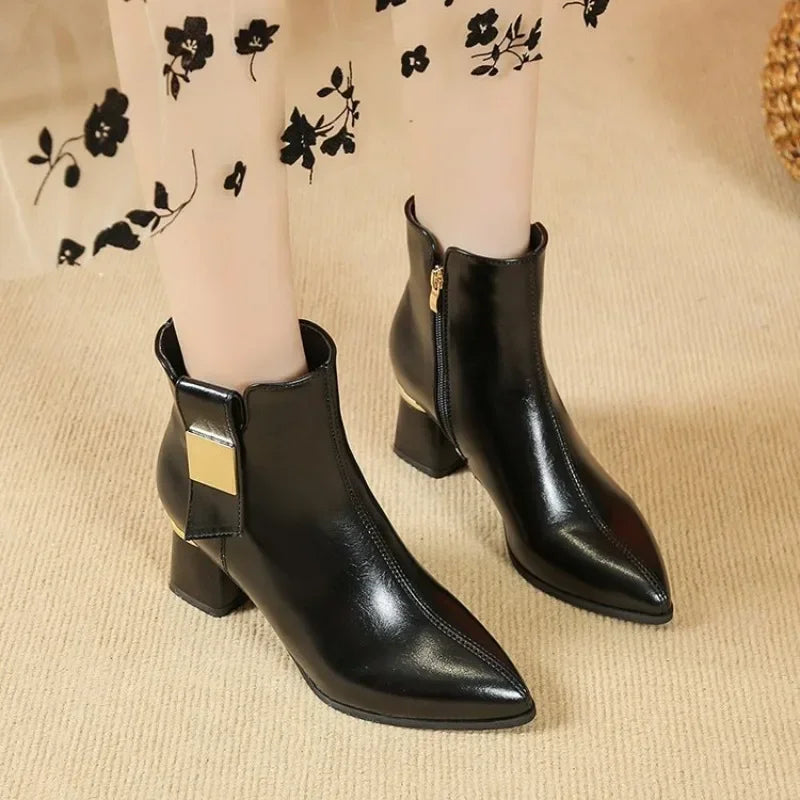 Sabrina | Golden Heeled Bootie