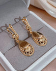Gold Merle Drop Earrings for Women