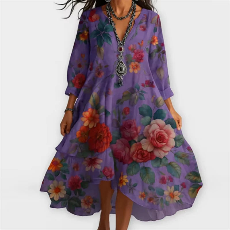 Feminine Floral Midi Dress – Drapey, Season-Ready Favorite for Brunch Dates and Wedding Guest Looks