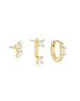 Trendy 3-Piece Stud and Drop Earrings Set