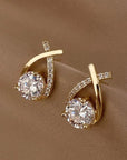 Elegant Fishtail Earrings with Sparkling Detail