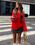 Offshoulder Knit Long Sleeve Top