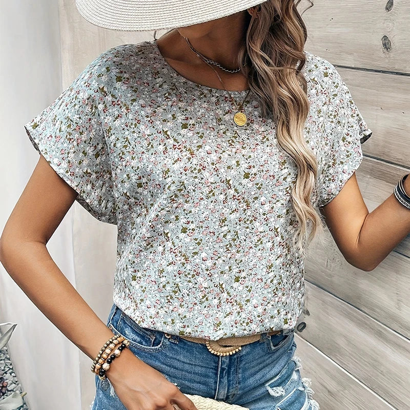 Floral Pattern Loose Blouse