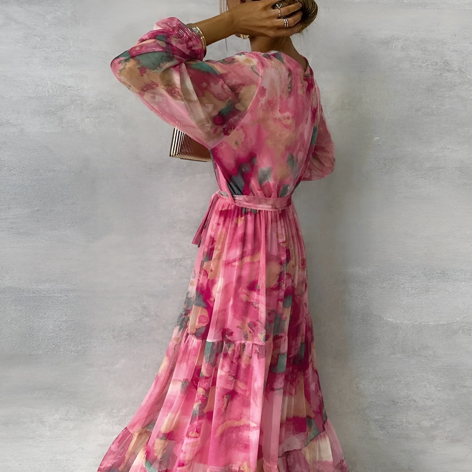 High Waist Pleated A-Line Dress