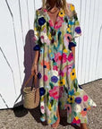 Tiered Boho Midi Dress with Floral Print