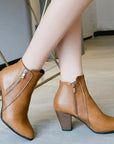 High Heel Ankle Boots with Double Zipper