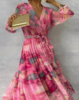 High Waist Pleated A-Line Dress