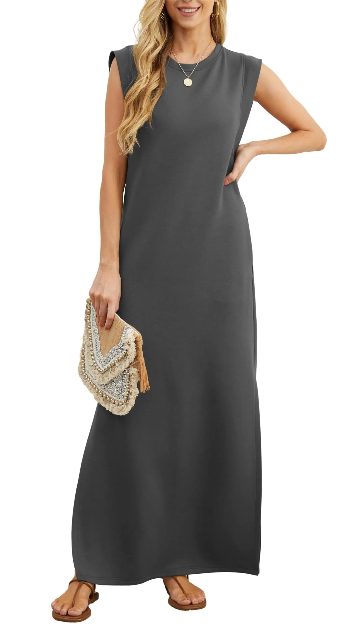 Sporty Chic Athleisure Maxi Dress
