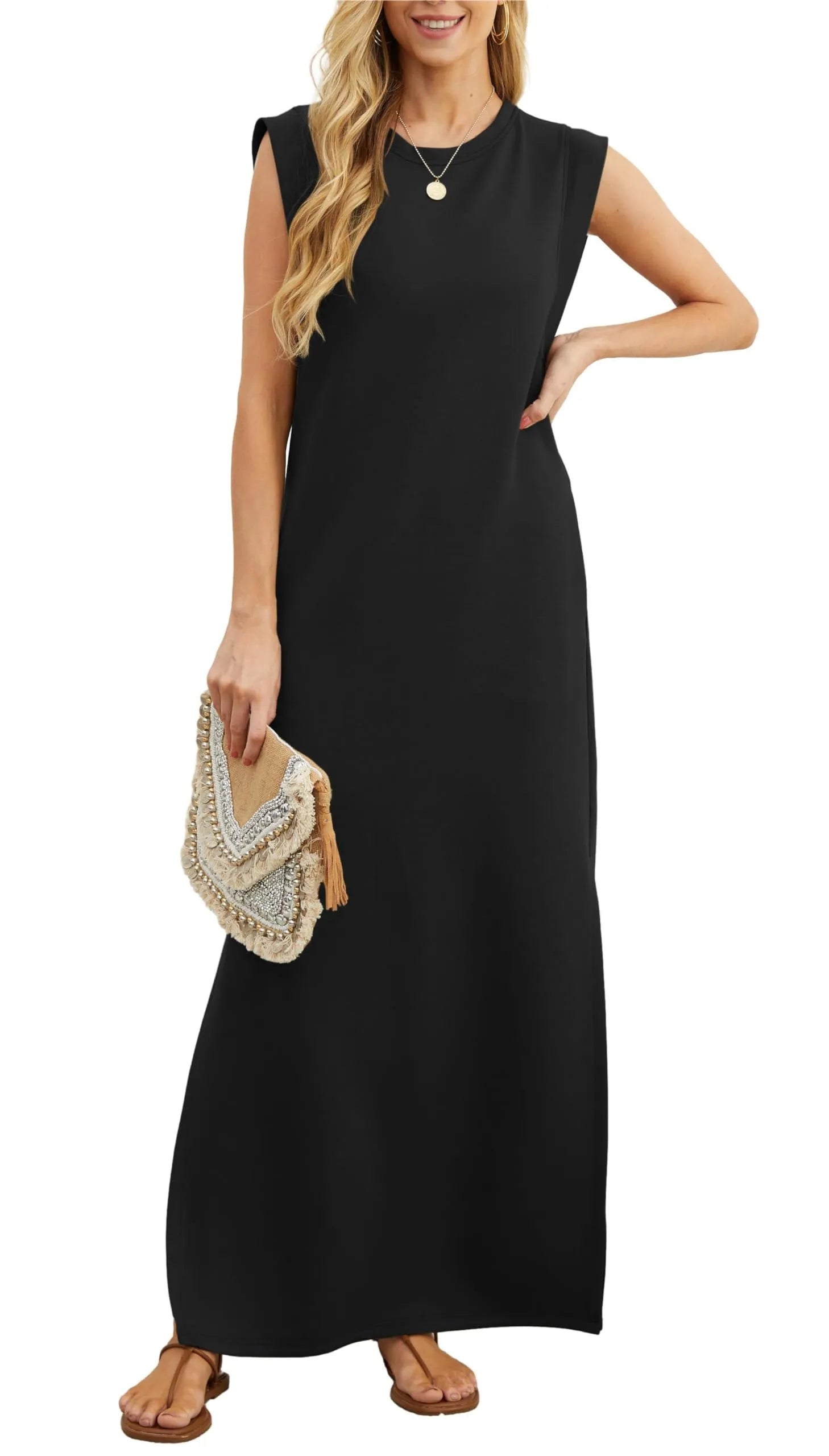 Sporty Chic Athleisure Maxi Dress