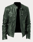 Vintage Look Casual Leather Coat