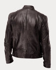 Vintage Look Casual Leather Coat