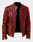 Vintage Look Casual Leather Coat