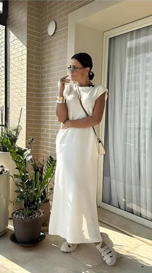 Sporty Chic Athleisure Maxi Dress