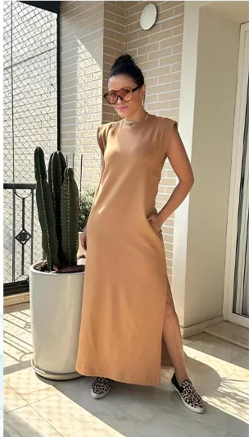 Sporty Chic Athleisure Maxi Dress