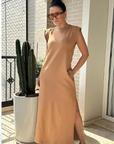 Sporty Chic Athleisure Maxi Dress