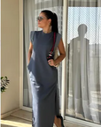 Sporty Chic Athleisure Maxi Dress
